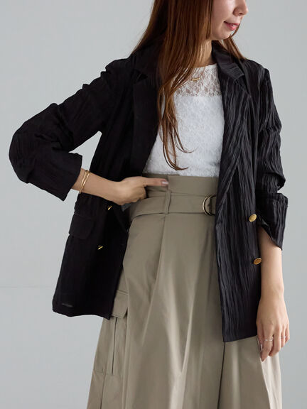 パッチワークレースクルーネックTOPS《2025Autumn catalog vol.2 item》(オフホワイト/チャコールグレー)|Te chichi(テチチ)通販