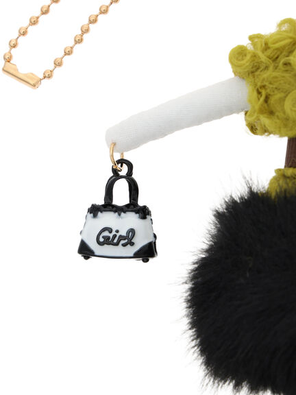 ボア×ファー ガール チャーム(ブラウン/グリーン)|Te chichi(テチチ)通販