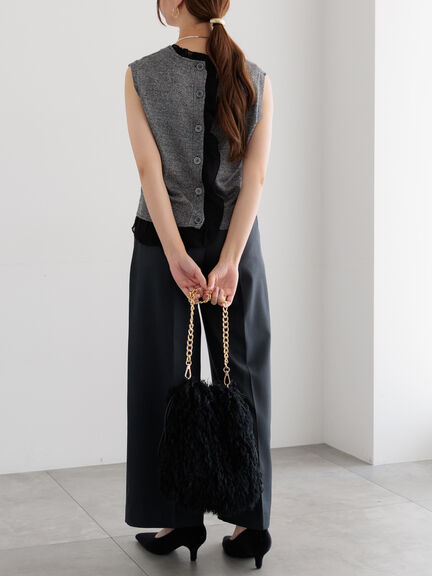 シフォンフリルニットベスト(グレー/ブラック/ベージュ)|Te chichi(テチチ)通販