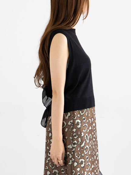 シフォンフリルニットベスト(グレー/ブラック/ベージュ)|Te chichi(テチチ)通販