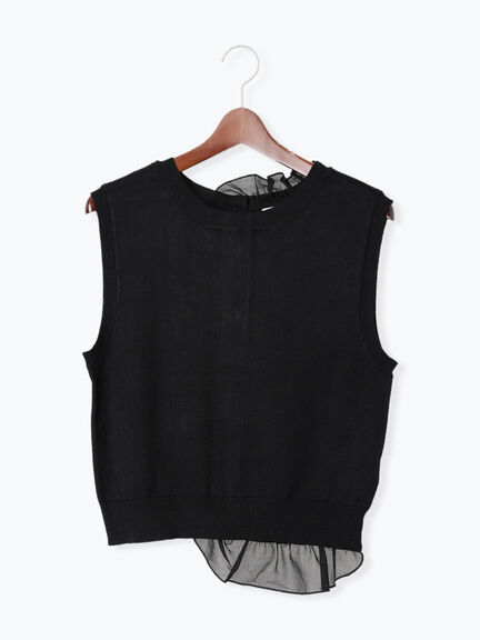 シフォンフリルニットベスト(グレー/ブラック/ベージュ)|Te chichi(テチチ)通販