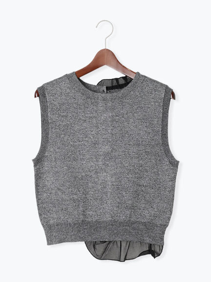 シフォンフリルニットベスト(グレー/ブラック/ベージュ)|Te chichi(テチチ)通販