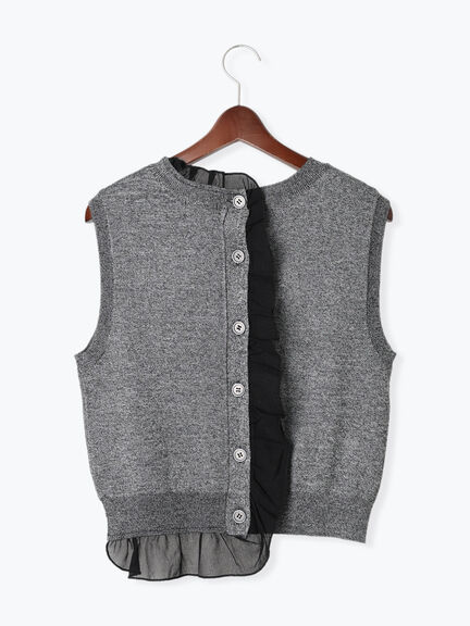 シフォンフリルニットベスト(グレー/ブラック/ベージュ)|Te chichi(テチチ)通販