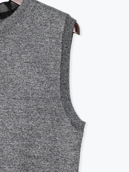 シフォンフリルニットベスト(グレー/ブラック/ベージュ)|Te chichi(テチチ)通販