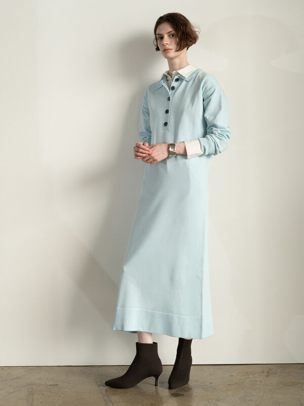ニットポロワンピース《2025Autumn catalog vol.2 item》(チャコールグレー/ベージュ/ブルー)|Te chichi(テチチ)通販