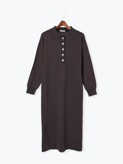 ニットポロワンピース《2025Autumn catalog vol.2 item》(チャコールグレー/ベージュ/ブルー)|Te chichi(テチチ)通販