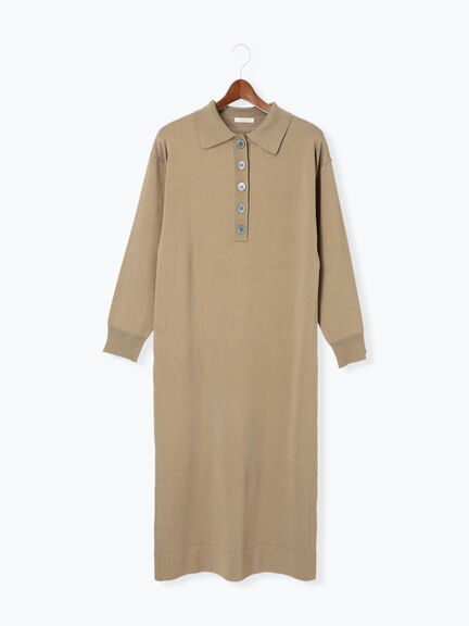 ニットポロワンピース《2025Autumn catalog vol.2 item》(チャコールグレー/ベージュ/ブルー)|Te chichi(テチチ)通販