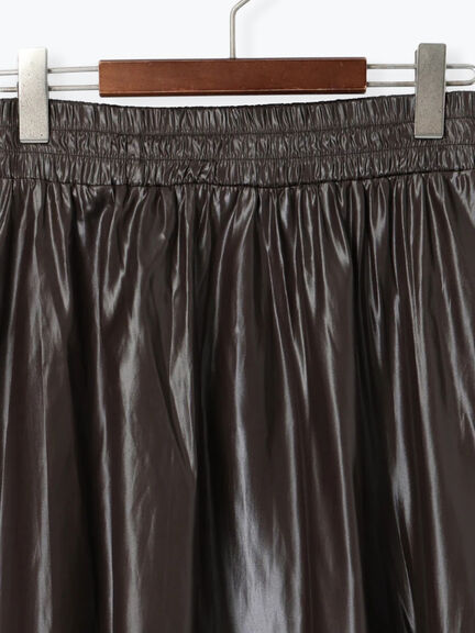 【Atelier plier】アシンメトリープリーツロングスカート(セットアップ可)《2025Autumn catalog item》(ブラウン)|Te chichi(テチチ)通販