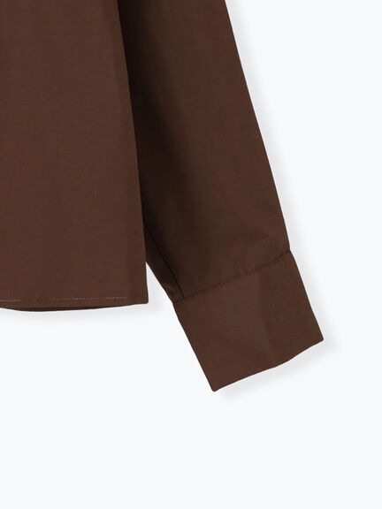 【Atelier plier】アシメプリーツフレアシャツブラウス《2025Autumn catalog item》(ブラウン)|Te chichi(テチチ)通販