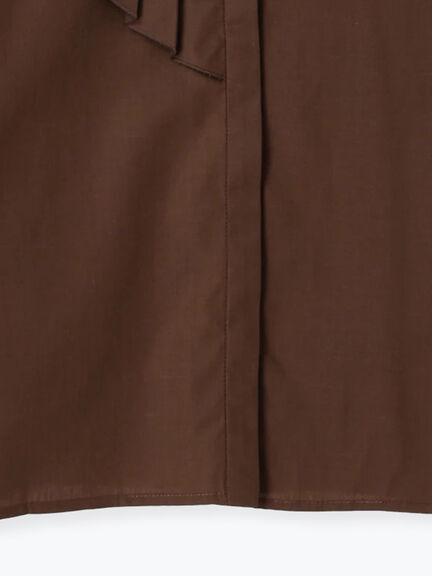 【Atelier plier】アシメプリーツフレアシャツブラウス《2025Autumn catalog item》(ブラウン)|Te chichi(テチチ)通販