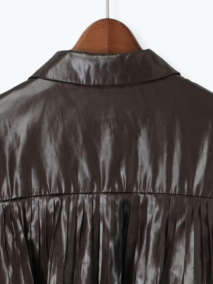 【Atelier plier】プリーツチンツ ティアードショートシャツ(セットアップ可)《2025Autumn catalog item》(ブラウン)|Te chichi(テチチ)通販