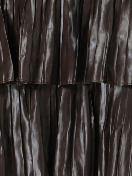 【Atelier plier】プリーツチンツ ティアードショートシャツ(セットアップ可)《2025Autumn catalog item》(ブラウン)|Te chichi(テチチ)通販