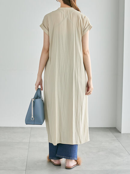 Wポケットサテンシャツワンピース(ベージュ/ブラウン/ネイビー)|Te chichi(テチチ)通販