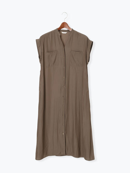 Wポケットサテンシャツワンピース(ベージュ/ブラウン/ネイビー)|Te chichi(テチチ)通販