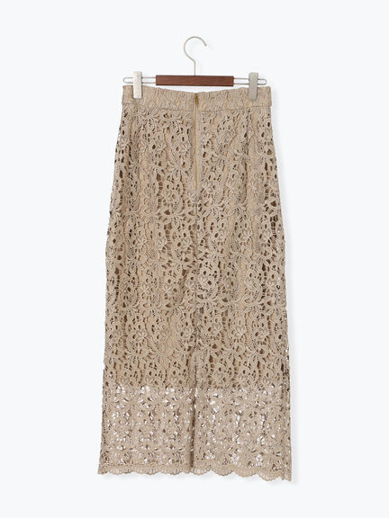 ケミカルレースナロースカート《2025Autumn catalog vol.2 item》(チャコールグレー/ベージュ/グリーン)|Te chichi(テチチ)通販