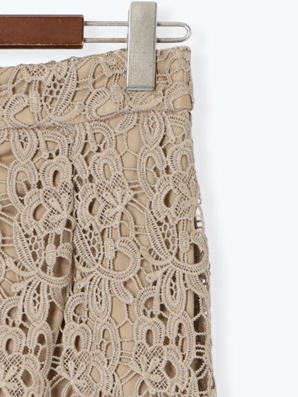 ケミカルレースナロースカート《2025Autumn catalog vol.2 item》(チャコールグレー/ベージュ/グリーン)|Te chichi(テチチ)通販