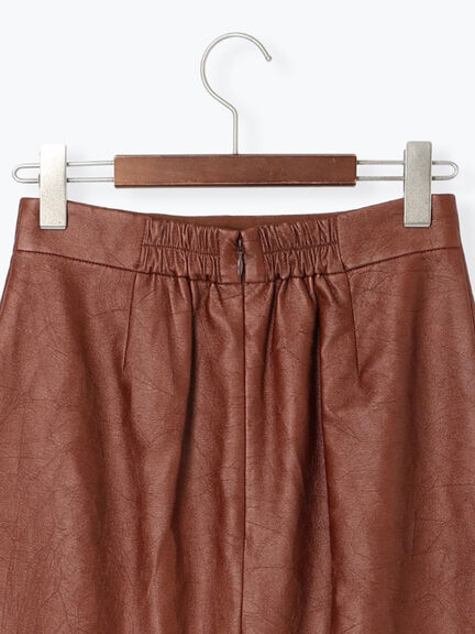 クラックレザーライクナロースカート(ブラック/ブラウン)|Te chichi(テチチ)通販