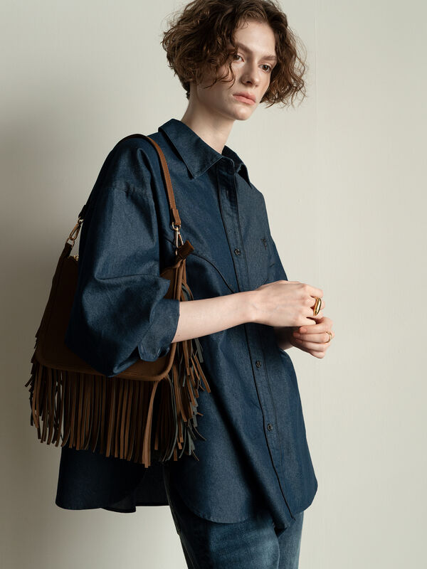 ウエスタンディティールシャツ《2025Autumn catalog item》(オフホワイト/ブルー)|Te chichi(テチチ)通販