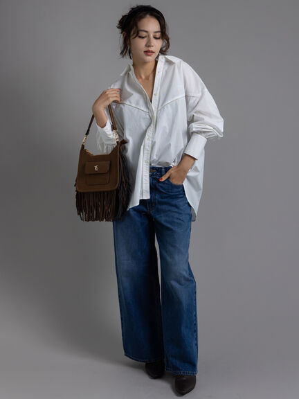 ウエスタンディティールシャツ《2025Autumn catalog item》(オフホワイト/ブルー)|Te chichi(テチチ)通販