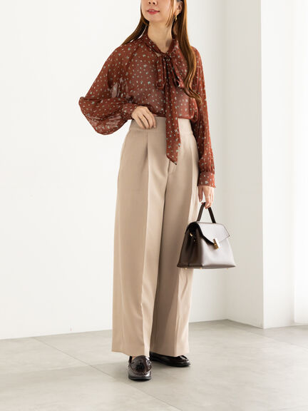 バックレースアップロングパンツ《2025Autumn catalog vol.2 item》(チャコールグレー/ベージュ)|Te chichi(テチチ)通販