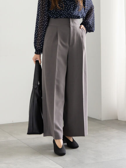 バックレースアップロングパンツ《2025Autumn catalog vol.2 item》(チャコールグレー/ベージュ)|Te chichi(テチチ)通販