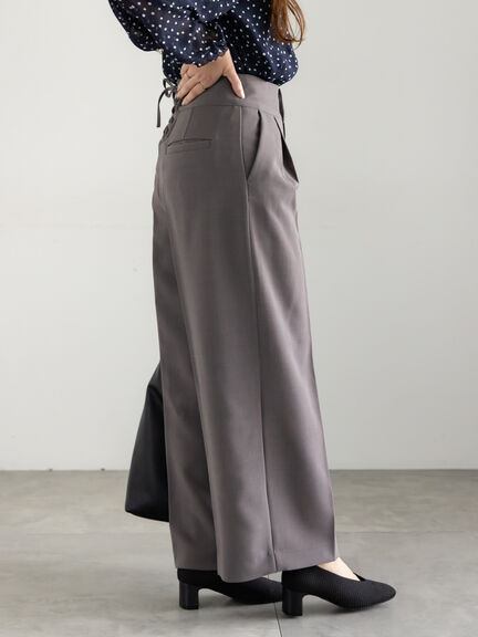 バックレースアップロングパンツ《2025Autumn catalog vol.2 item》(チャコールグレー/ベージュ)|Te chichi(テチチ)通販