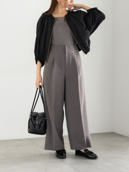 バックレースアップロングパンツ《2025Autumn catalog vol.2 item》(チャコールグレー/ベージュ)|Te chichi(テチチ)通販