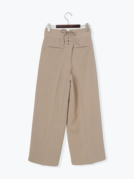 バックレースアップロングパンツ《2025Autumn catalog vol.2 item》(チャコールグレー/ベージュ)|Te chichi(テチチ)通販