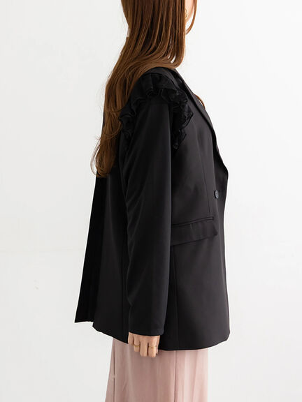 レースドッキングテーラードジレ(ブラック/ダークブラウン)|Te chichi(テチチ)通販