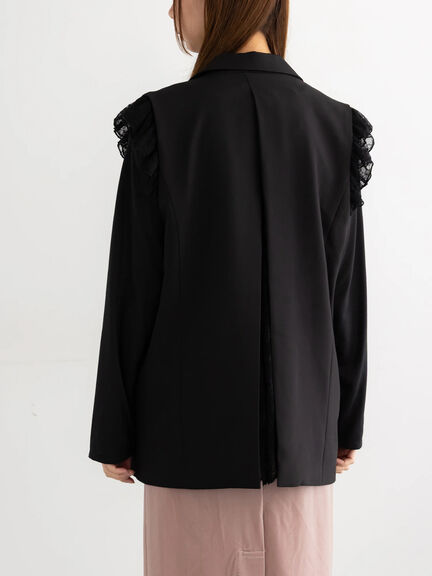 レースドッキングテーラードジレ(ブラック/ダークブラウン)|Te chichi(テチチ)通販