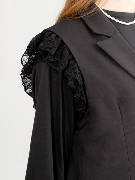 レースドッキングテーラードジレ(ブラック/ダークブラウン)|Te chichi(テチチ)通販