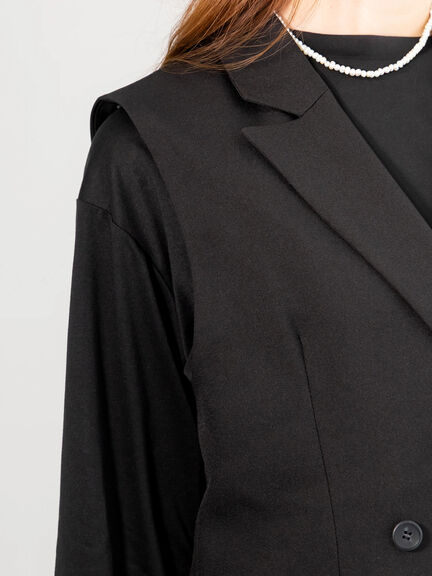 レースドッキングテーラードジレ(ブラック/ダークブラウン)|Te chichi(テチチ)通販