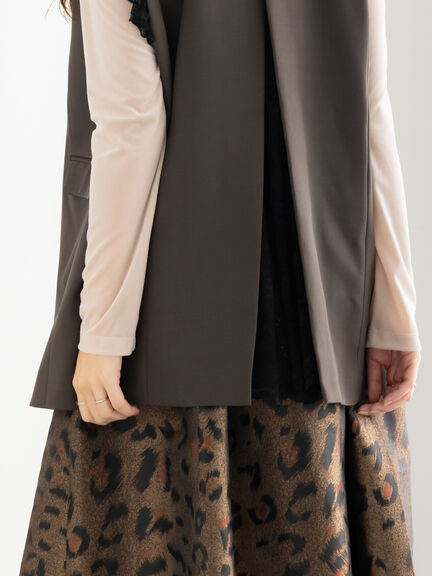 レースドッキングテーラードジレ(ブラック/ダークブラウン)|Te chichi(テチチ)通販