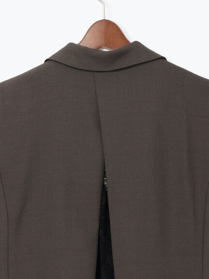 レースドッキングテーラードジレ(ブラック/ダークブラウン)|Te chichi(テチチ)通販