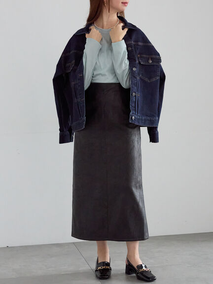 シルケット天竺ロングスリーブTee(オフホワイト/グレー/ブラック/ブルー)|Te chichi(テチチ)通販