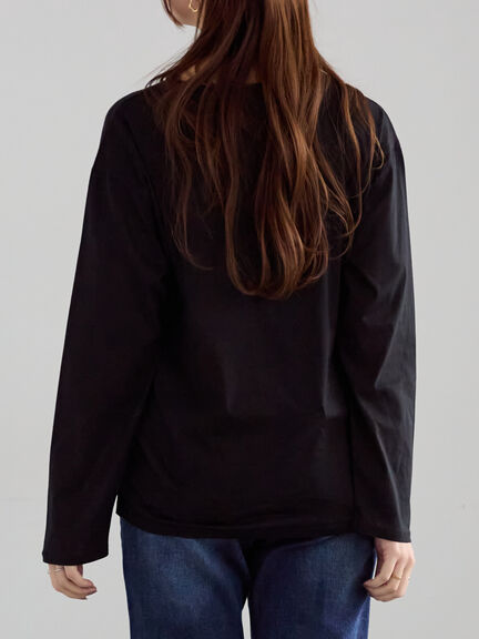 シルケット天竺ロングスリーブTee(オフホワイト/グレー/ブラック/ブルー)|Te chichi(テチチ)通販