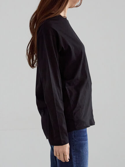 シルケット天竺ロングスリーブTee(オフホワイト/グレー/ブラック/ブルー)|Te chichi(テチチ)通販