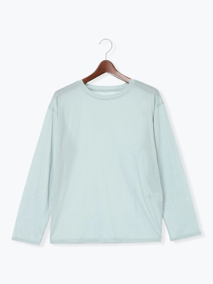 シルケット天竺ロングスリーブTee(オフホワイト/グレー/ブラック/ブルー)|Te chichi(テチチ)通販