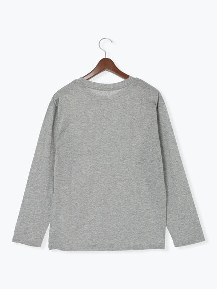 シルケット天竺ロングスリーブTee(オフホワイト/グレー/ブラック/ブルー)|Te chichi(テチチ)通販