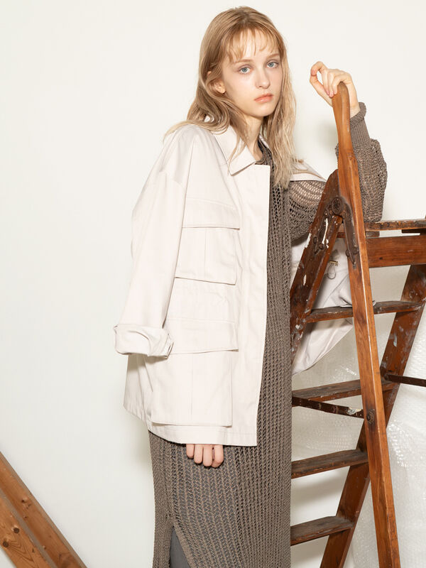 ミリタリージャケット《2025Autumn catalog vol.2 item》(オフホワイト/カーキ)|Te chichi(テチチ)通販