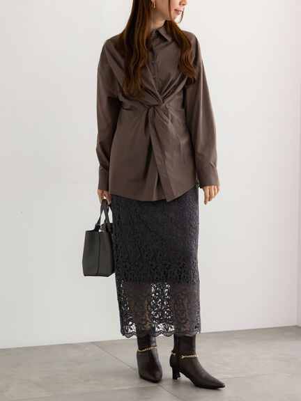 ツイストデザインシャツ《2025Autumn catalog vol.2 item》(オフホワイト/ブラウン/カーキ)|Te chichi(テチチ)通販