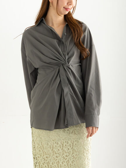 ツイストデザインシャツ《2025Autumn catalog vol.2 item》(オフホワイト/ブラウン/カーキ)|Te chichi(テチチ)通販