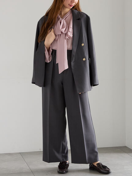 ダブルブレストジャケット(セットアップ可)《2025Autumn catalog vol.2 item》(チャコールグレー/ベージュ/ブラウン)|Te chichi(テチチ)通販