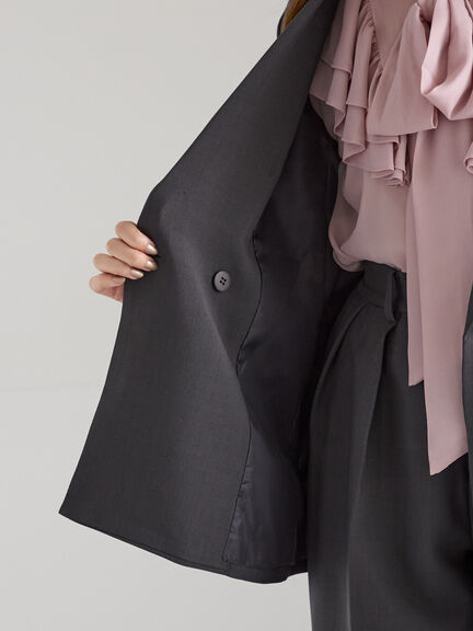 ダブルブレストジャケット(セットアップ可)《2025Autumn catalog vol.2 item》(チャコールグレー/ベージュ/ブラウン)|Te chichi(テチチ)通販