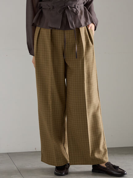 ワイドスラックス(セットアップ可)《2025Autumn catalog vol.2 item》(チャコールグレー/ベージュ)|Te chichi(テチチ)通販