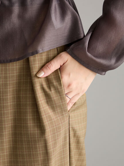 ワイドスラックス(セットアップ可)《2025Autumn catalog vol.2 item》(チャコールグレー/ベージュ)|Te chichi(テチチ)通販