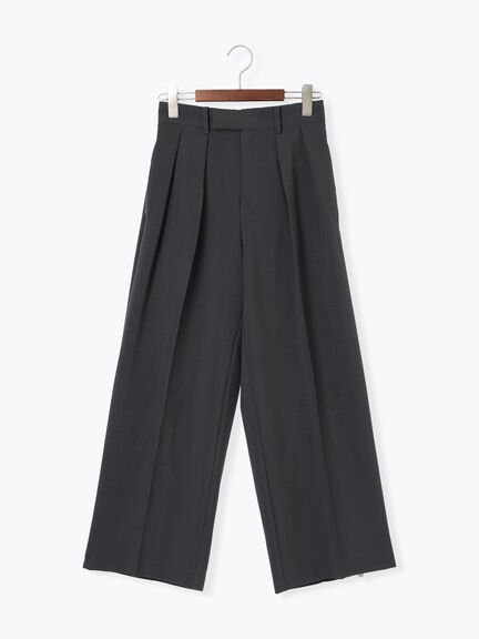 ワイドスラックス(セットアップ可)《2025Autumn catalog vol.2 item》(チャコールグレー/ベージュ)|Te chichi(テチチ)通販