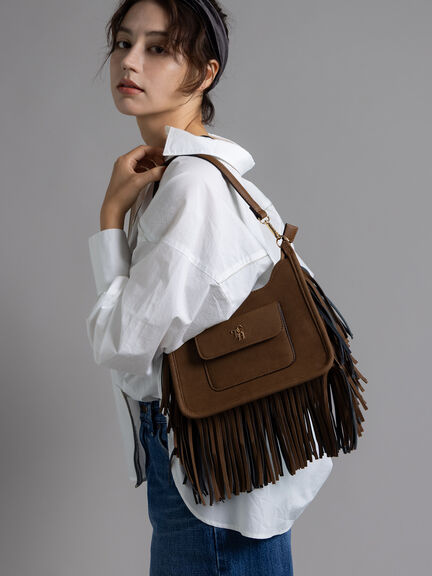 フリンジワンショルダーBAG(グレー/ベージュ)|Te chichi(テチチ)通販