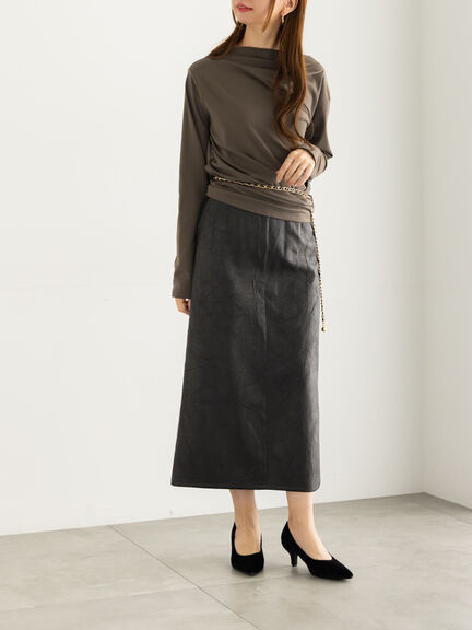 スムースアシメロングスリーブプルオーバー《2025Autumn catalog vol.2 item》(グレー/ピンク/カーキ)|Te chichi(テチチ)通販