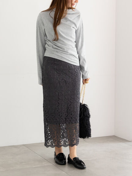 スムースアシメロングスリーブプルオーバー《2025Autumn catalog vol.2 item》(グレー/ピンク/カーキ)|Te chichi(テチチ)通販